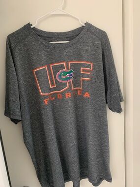 Florida Gators UF Short Sleeve Tee - Heather Gray with Orange & Blue Logo